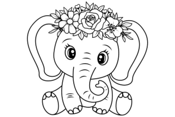 Adorable Elephant with a Flower Crown