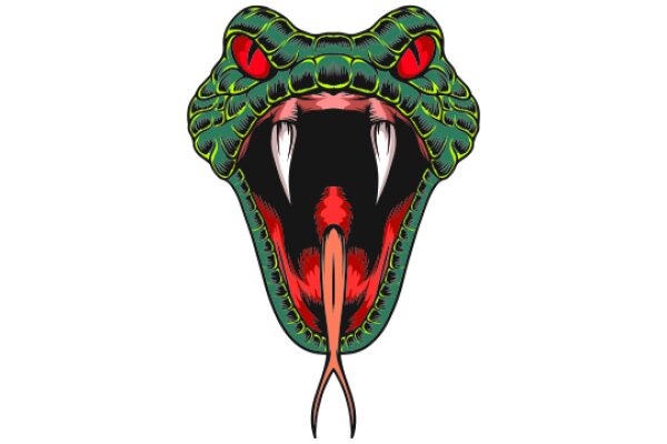 Vivid Illustration of a Snake with a Tongue