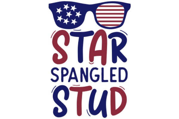Celebrating American Patriotism: A Graphic Design of a Sunglasses with the American Flag and the Words 'Star Spangled Stud'.
