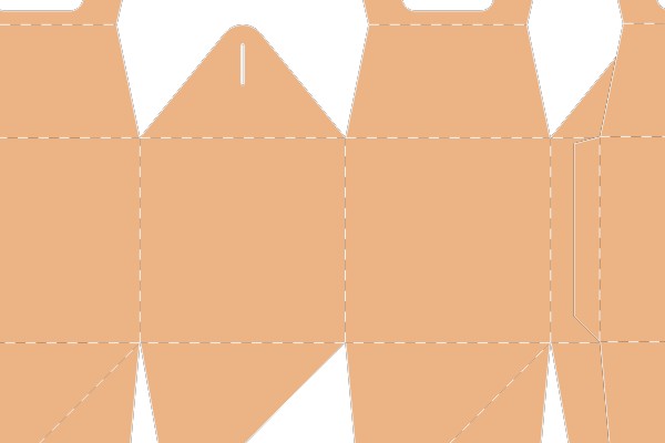 Template for a Foldable Beverage Container with Handles