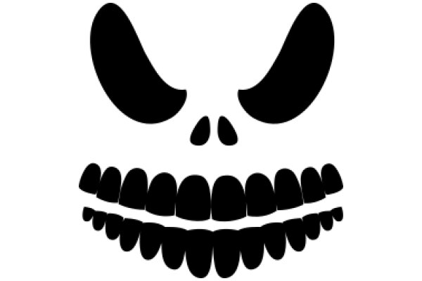A Playful and Spooky Halloween Decoration: A Skull with a Wide Smile