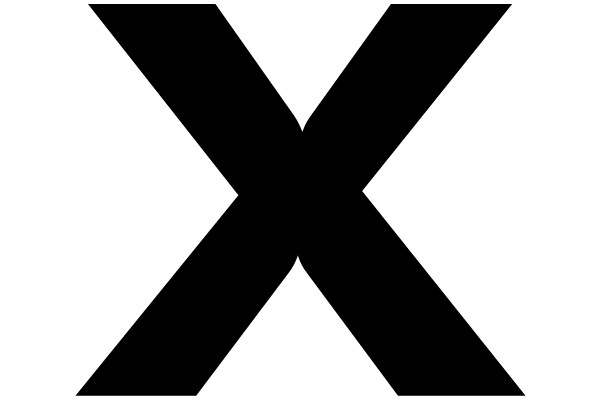 Black X Symbol on White Background
