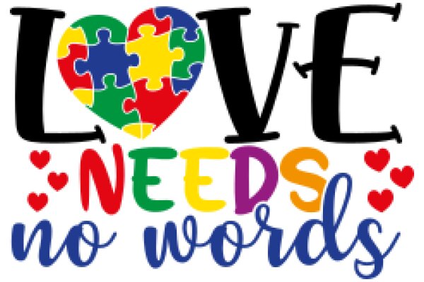 Love, Puzzle Pieces, and a Heartfelt Message: A Colorful Affirmation of Love and Acceptance