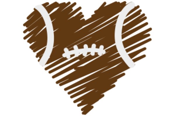A Heartfelt Tribute to Football: A Brown Heart Shaped Like a Football