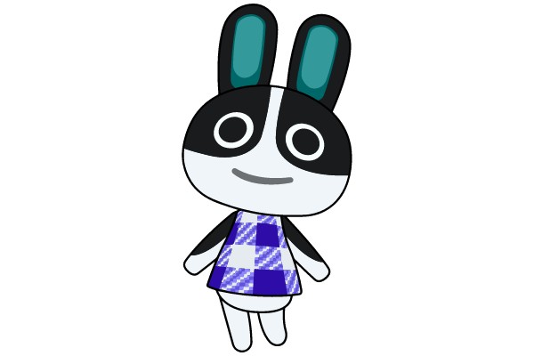 Pixelated Bunny: Digital Character in Casual Attire
