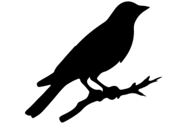 Silhouette of a Bird Perched on a Branch