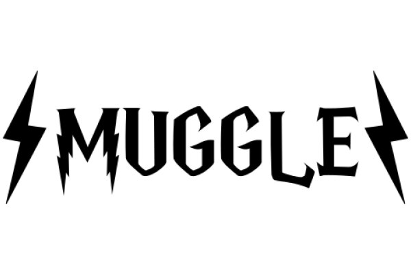 Stylized Text Logo for 'Muggle' with a Lightning Bolt Design