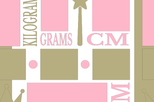Measurement Symbols in Pink and Beige Colors