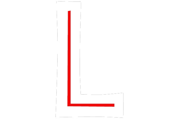 Clean White L Shape Logo
