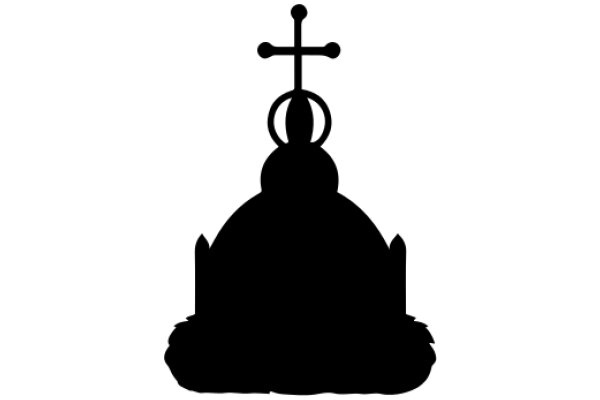 Silhouette of a Church with a Cross on Top