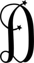 Stylized Letter 'D' with Stars and Curves