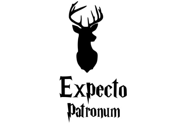 A Silhouette of a Deer's Head with the Words 'Expecto Patronum' Below It