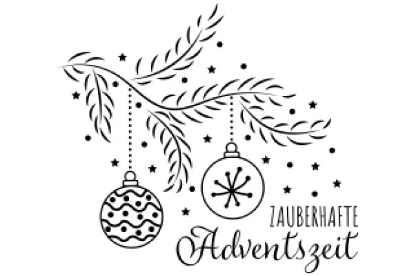 Zauberhafte Advent Calendar: A Festive Illustration of Christmas Decorations and Stars