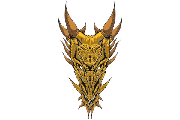 Fierce and Majestic: A Golden Dragon's Elegant Portrait