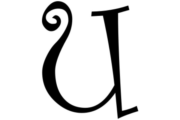 Stylized Letter 'U' with a Swirl Design