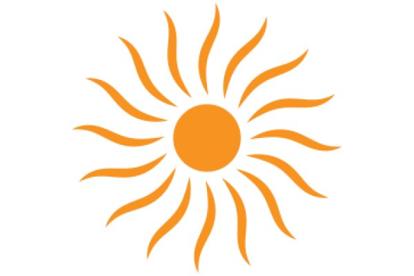 Vibrant Sun Symbol with Orange Rays