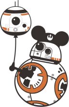 A Playful Encounter: A BB-8 Droid and a BB-9E Droid in a Star Wars-themed Illustration