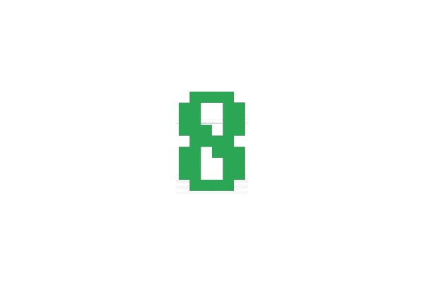 Digital Pixel Art Number Eight