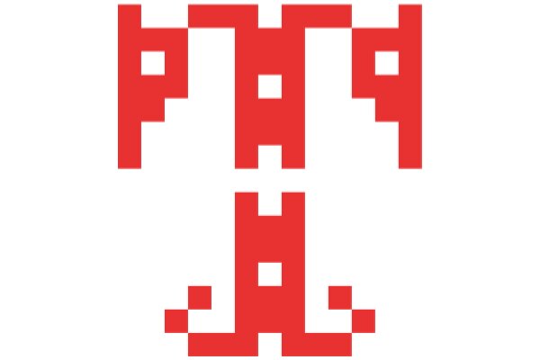 Digital Art: A Red Pixelated Letter 'A' on a White Background