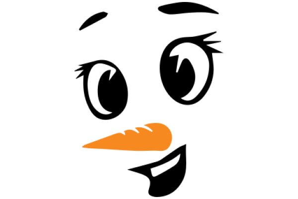 Whimsical Character with a Smile and Carrot Nose