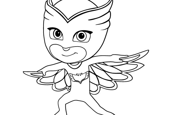 Coloring Page of a Fantasy Character