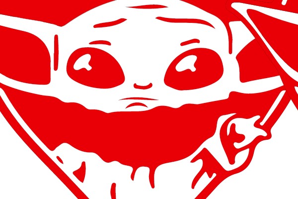 Star Wars Icon Inside a Red Heart Shape
