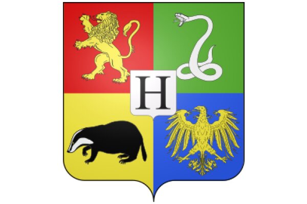 A Vivid Display of Heraldry: A Shield Emblazoned with Symbols of Power and Nobility