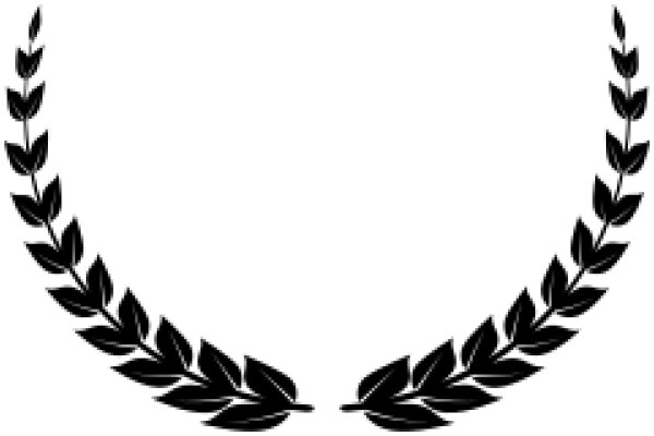 Elegant Black Laurel Wreath on White Background