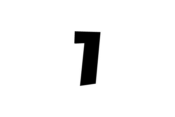 Image of a Black Number 7