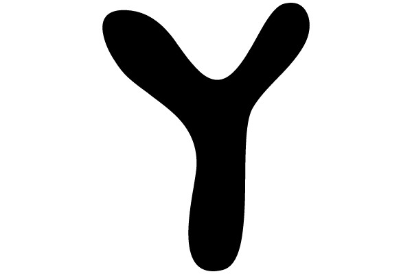 Black Y Symbol on White Background