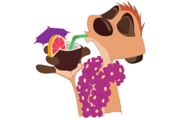 An Adventure in the Wild: A Curious Human and a Friendly Animal Share a Delightful Drink