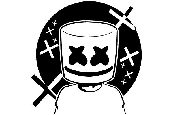 Marshmallow Character with Crosses and X's