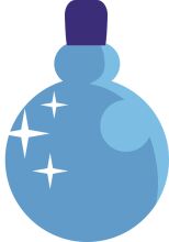 Stylized Blue Bottle with White Stars and Purple Cap
