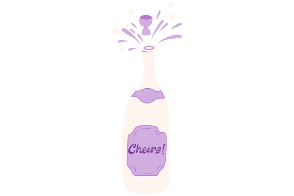 Celebrate with Cheers! A Purple Bottle with a Pop of Color and a Festive Message.