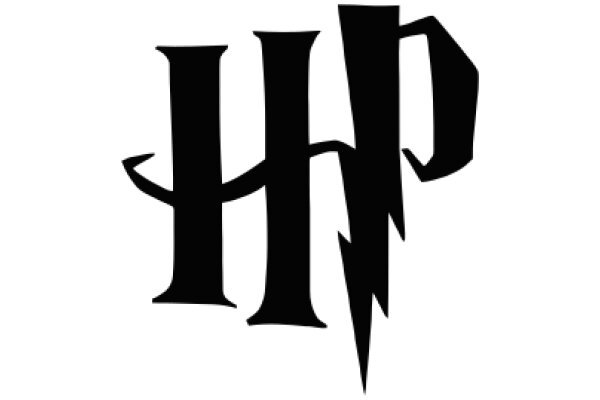 Stylized Black Logo of the Letter 'H' with a Lightning Bolt Design