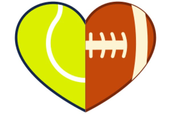 A Heartfelt Tribute to Sports: A Yellow Tennis Ball and a Brown Football Unite in a Symbol of Love for the Game