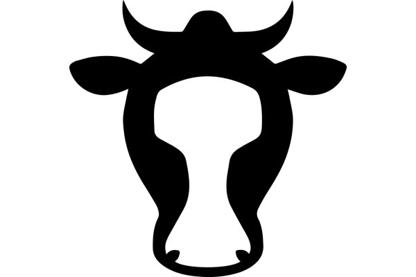 Stylized Black Cow Silhouette