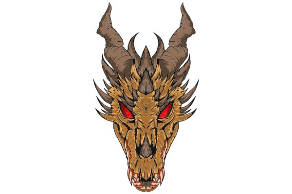 Fierce and Fantastical: A Detailed Illustration of a Dragon's Head