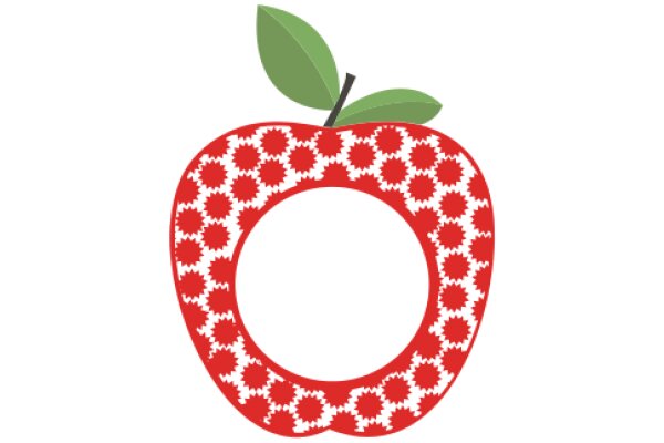 Vibrant Apple with a Flowery Stem