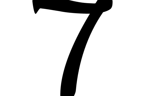 Bold Black Number Seven