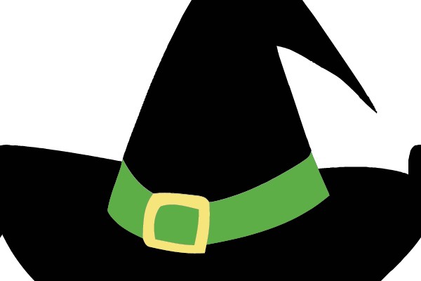 Witch Hat with Green Band and Yellow Buckle