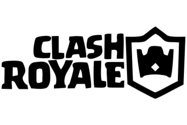 A Solid White Background with a Logo for 'Clash Royale' in the Bottom Right Corner