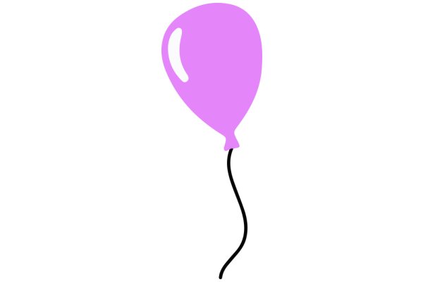 A Whimsical Pink Balloon with a Black Stem