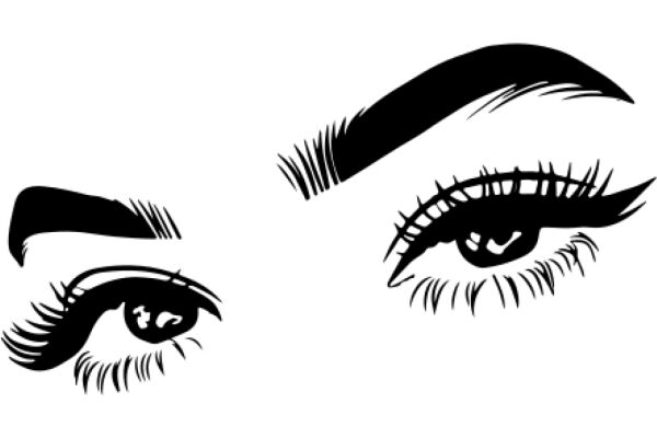A Close-Up of a Person's Eyes and Eyebrows, with a Filter Applied