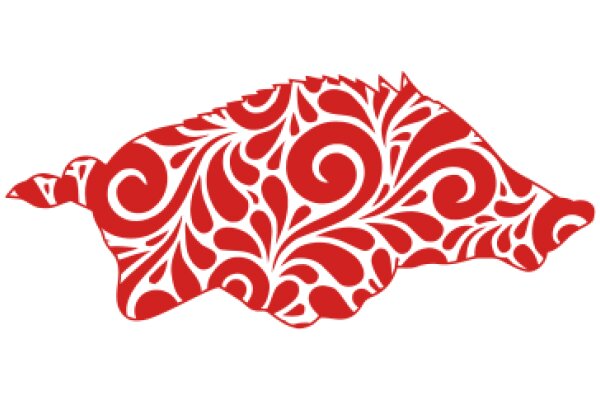 Stylized Red and White Abstract Art