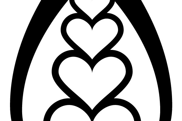 Stacked Hearts within a Teardrop Outline