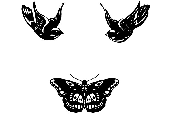 Nature's Symphony: Birds and Butterflies in Flight