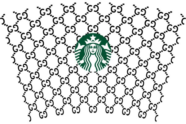 Starbucks Logo Embedded in a Pattern of Gs