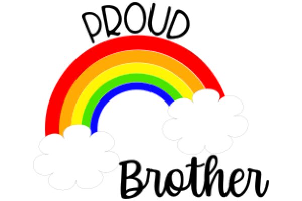 Celebrating Pride with a Rainbow Cloud and the Word 'Brother' in Black Text