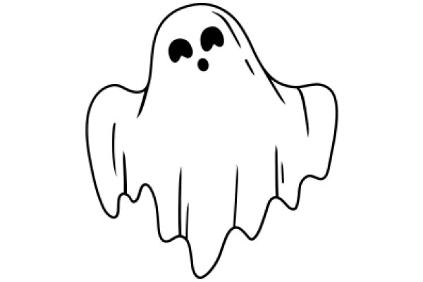 A Ghostly Halloween Scene with a White Background